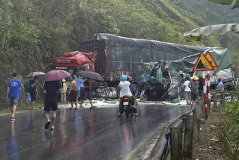 Hiện trường xảy ra vụ tai nạn.