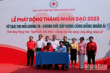 Ủy ban Mặt trận Tổ quốc Việt Nam tỉnh và Hội Chữ thập đỏ tỉnh ký kết Chương trình phối hợp về tổ chức hoạt động nhân đạo, từ thiện, an sinh xã hội giai đoạn 2023-2027.