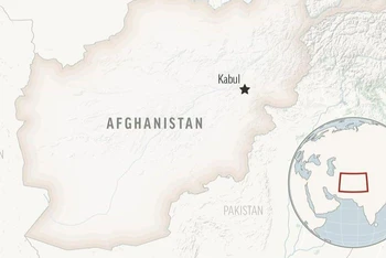 Vị trí của Afghanistan và thủ đô Kabul trên bản đồ. (Nguồn: AP)