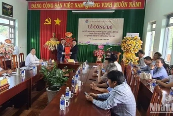 Quang cảnh Lễ công bố Quyết định tổ chức lại Ban Quản lý Vườn quốc gia Tà Đùng và quyết định về công tác cán bộ Vườn quốc gia Tà Đùng tỉnh Đắk Nông sau khi được nâng hạng.