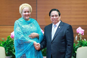 Thủ tướng Chính phủ Phạm Minh Chính tiếp Phó Tổng Thư ký Liên hợp quốc Amina Mohammed