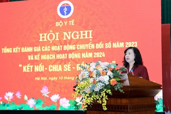 Bộ trưởng Y tế Đào Hồng Lan phát biểu tại hội nghị.