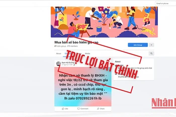 Thông tin của một nhóm mua, bán, cầm cố sổ bảo hiểm xã hội trên Facebook. (Đồ họa: Phương Nam)