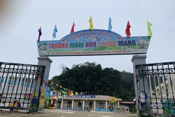 Trường Mầm non Thượng Quan, huyện Ngân Sơn đã cho học sinh nghỉ tránh rét. Ảnh: TRẦN TUYẾN.
