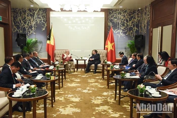 Quang cảnh cuộc hội kiến. (Ảnh: TRẦN HẢI)