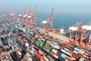 Cảng Liên Vân Cảng, tỉnh Giang Tô, miền đông Trung Quốc. (Ảnh: Tân Hoa xã)