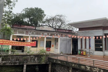 Nhà thư viện thôn được mượn làm địa điểm dạy học cho Trường mầm non Vân Côn C, xã Vân Côn, huyện Hoài Đức, thành phố Hà Nội.