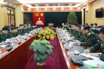 Phiên họp của Ban Chủ nhiệm Tổng cục Chính trị về công tác chuẩn bị, tổ chức đón Tết Nguyên đán. (Ảnh: Báo Quân đội nhân dân)