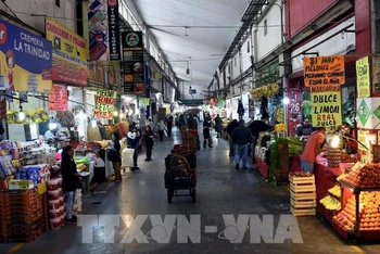 Người dân mua bán tại chợ Mexico City, Mexico. (Ảnh: TTXVN)