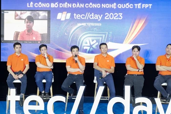 Lãnh đạo Tập đoàn FPT chia sẻ trong Lễ công bố diễn đàn công nghệ quốc tế FPT Techday 2023