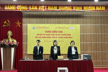 Phiên đấu giá tần số 5G do Bộ Thông tin và Truyền thông tổ chức chiều 8/3.