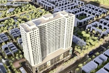 Phối cảnh Dự án nhà ở xã hội tại ô đất NO1 khu đô thị Hạ Đình (xã Tân Triều, huyện Thanh Trì, Hà Nội) được khởi công vào tháng 12/2024.