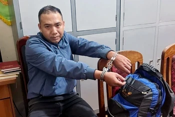 Nghi phạm Nguyễn Thành Trung tại cơ quan điều tra.