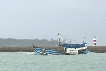 Bình Thuận: Tàu chìm, 5 ngư dân thoát chết