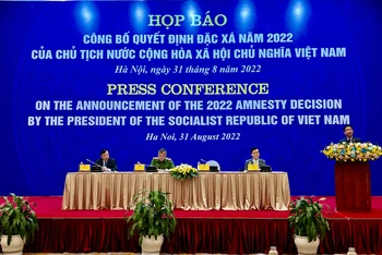 Họp báo công bố đặc xá năm 2022.