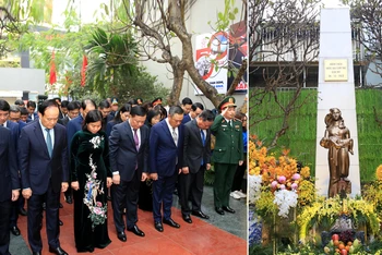 Lãnh đạo thành phố Hà Nội thành kính dành một phút mặc niệm tưởng nhớ đồng bào bị bom Mỹ sát hại vào tháng 12/1972.