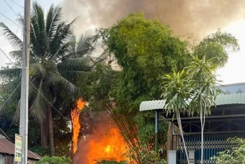 Hiện trường vụ cháy làm một người tử vong.