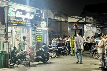 Hiện trường được phong tỏa để phục vụ công tác điều tra.