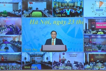 Hội nghị diễn ra dưới hình thức trực tiếp tại Văn phòng Chính phủ và trực tuyến đến các tỉnh, thành phố trong cả nước.