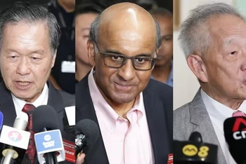 Ba ứng cử viên trong cuộc bầu cử tổng thống Singapore. (Nguồn: Nikkei)