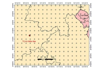 Bản đồ tâm chấn trận động đất.