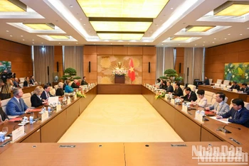 Quang cảnh buổi tiếp tại Nhà Quốc hội. (Ảnh Duy Linh)