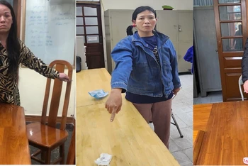 Các đối tượng tại cơ quan Công an.