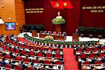 Hội nghị lần thứ 11 Ban Chấp hành Trung ương Đảng khóa XIII. (Ảnh: ĐĂNG KHOA)