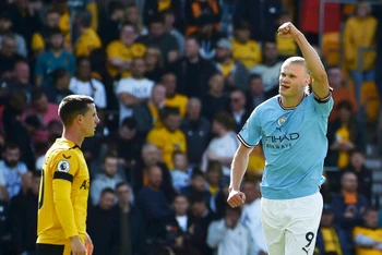 Erling Haaland “nổ súng” trước Wolverhampton Wanderers. (Ảnh: Marca)