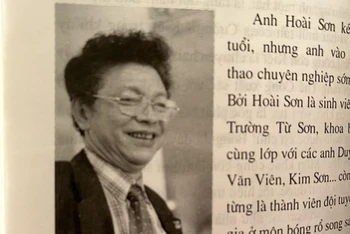 Bình luận viên Hoài Sơn trong trong cuốn sách của nhà báo Nguyễn Lưu.
