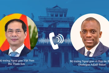 Bộ trưởng Bùi Thanh Sơn điện đàm với Bộ trưởng Ngoại giao và Hợp tác Cộng hòa Benin Olushegun Adjadi Bakari