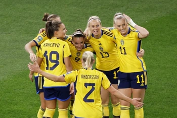 Đội tuyển nữ Thụy Điển giành hạng ba World Cup nữ 2023. (Ảnh: Reuters)