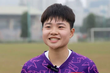 Nữ tiền vệ Vũ Thị Hoa. (Ảnh: VFF)