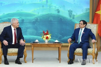 Thủ tướng Phạm Minh Chính tiếp Đại tướng Kolokoltsev Vladimir Alexandrovich, Bộ trưởng Nội vụ Liên bang Nga.