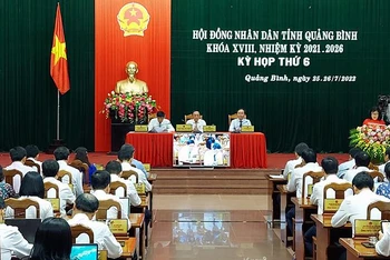 Quang cảnh kỳ họp thứ 6 Hội đồng nhân dân tỉnh Quảng Bình.