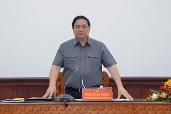 Thủ tướng Phạm Minh Chính phát biểu tại buổi làm việc.