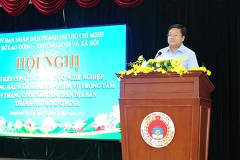 Ông Lê Văn Thinh, Giám đốc Sở Lao động-Thương binh và Xã hội Thành phố Hồ Chí Minh phát biểu tại hội nghị. Ảnh: molisa.gov.vn