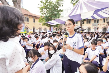 Một chương trình tư vấn tâm lý cho học sinh Trường THPT Marie Curie, Quận 3. (Ảnh CTV) 