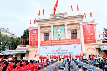 Quang cảnh Ngày chạy Olympic vì sức khỏe toàn dân thành phố Hải Phòng năm 2023.
