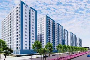 Phối cảnh khu nhà ở xã hội cho công nhân lao động tại Khu công nghiệp Tràng Duệ (Hải Phòng).