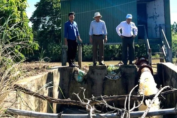 Công ty trách nhiệm hữu hạn một thành viên quản lý công trình thủy lợi Đắk Lắk sử dụng bơm nước chống hạn ở huyện Lắk.
