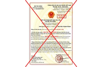 Văn bản của Bộ Tài chính bị làm giả.