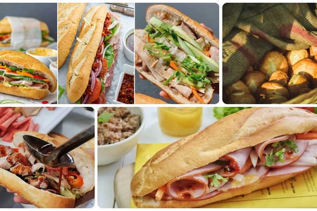 Điểm hấp dẫn của bánh mì Sài Gòn không phải là vỏ bánh, ruột bánh hay nhân bánh mà là sự kết hợp, hòa phối tuyệt vời giữa các thành phần đó. (Ảnh: Vietkings) 