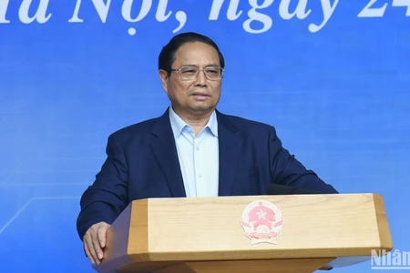 Thủ tướng Phạm Minh Chính phát biểu khai mạc Hội nghị phát triển nguồn nhân lực phục vụ công nghiệp bán dẫn.