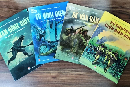 Những ấn phẩm về Điện Biên Phủ của Nhà xuất bản Kim Đồng. (Ảnh: NXB Kim Đồng)