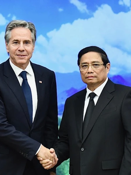 Thủ tướng Phạm Minh Chính tiếp đón Ngoại trưởng Hoa Kỳ Antony Blinken.