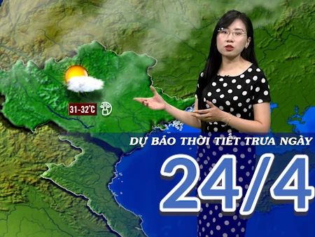 [Video] Dự báo thời tiết trưa ngày 24/4/2025: Mưa dông rải rác khiến nắng nóng được thu hẹp