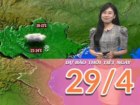 [Video] Dự báo thời tiết ngày 29/4/2025: Mưa giảm xuống diện vài nơi