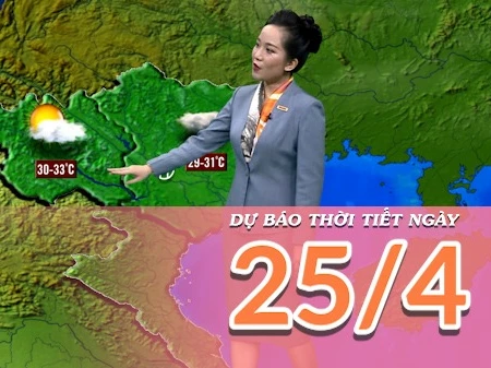 [Video] Dự báo thời tiết ngày 25/4/2025: Mưa dông trên khác khu vực kèm theo nguy cơ xuất hiện lốc, sét