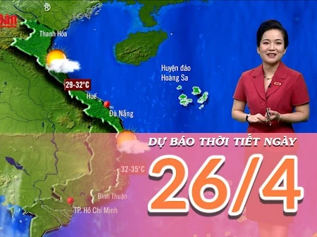 [Video] Dự báo thời tiết ngày 26/4/2025: Tây Nguyên và Nam Bộ có mưa dông về chiều và tối